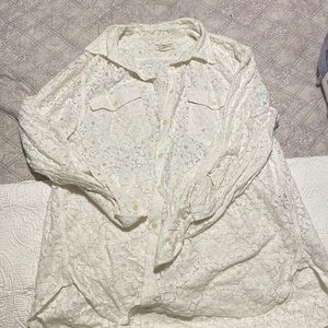 Ralph Lauren denim supply lace button down XL